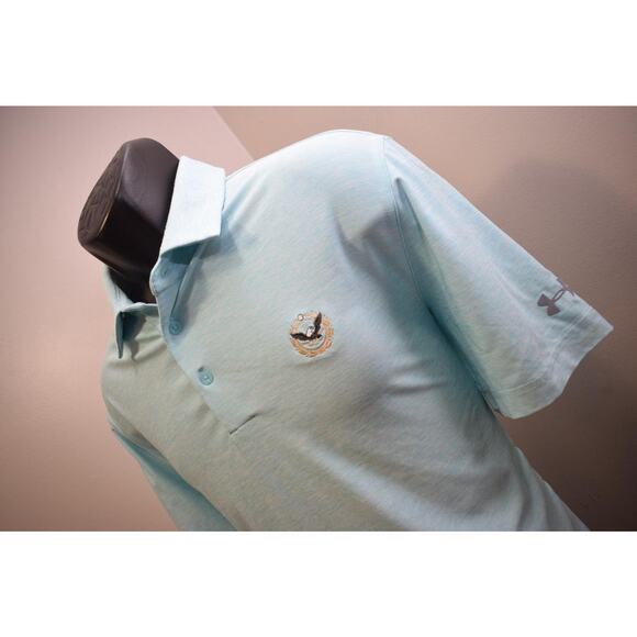 40330 Mens Under Armour Golf HeatGear Loose Blue Golf Polo Shirt Size Medium - Picture 1 of 9